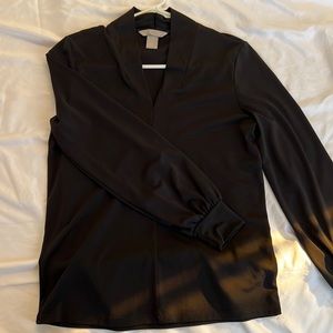 Long Sleeve Black Blouse H&M XS